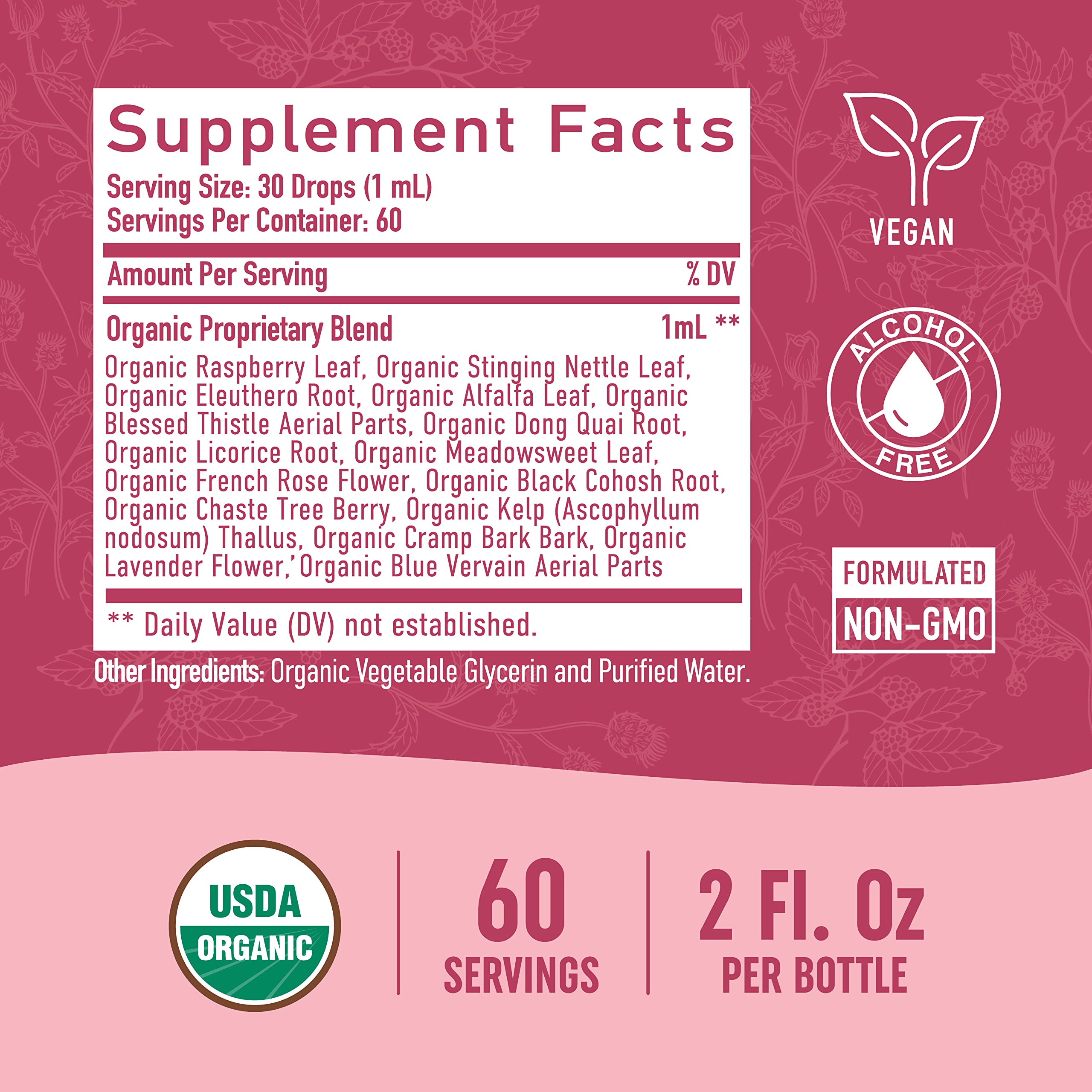 Hormone Balance Liquid Drops | With Stinging Nettle, Black Cohosh, Red Raspberry Leaf SMNutrition