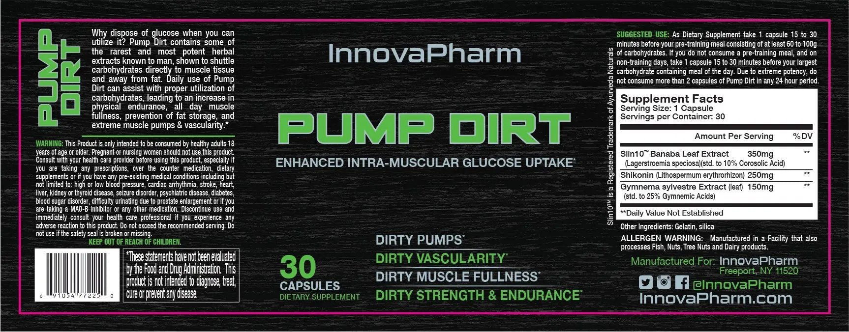 InnovaPharm Pump Dirt - 30 Capsules