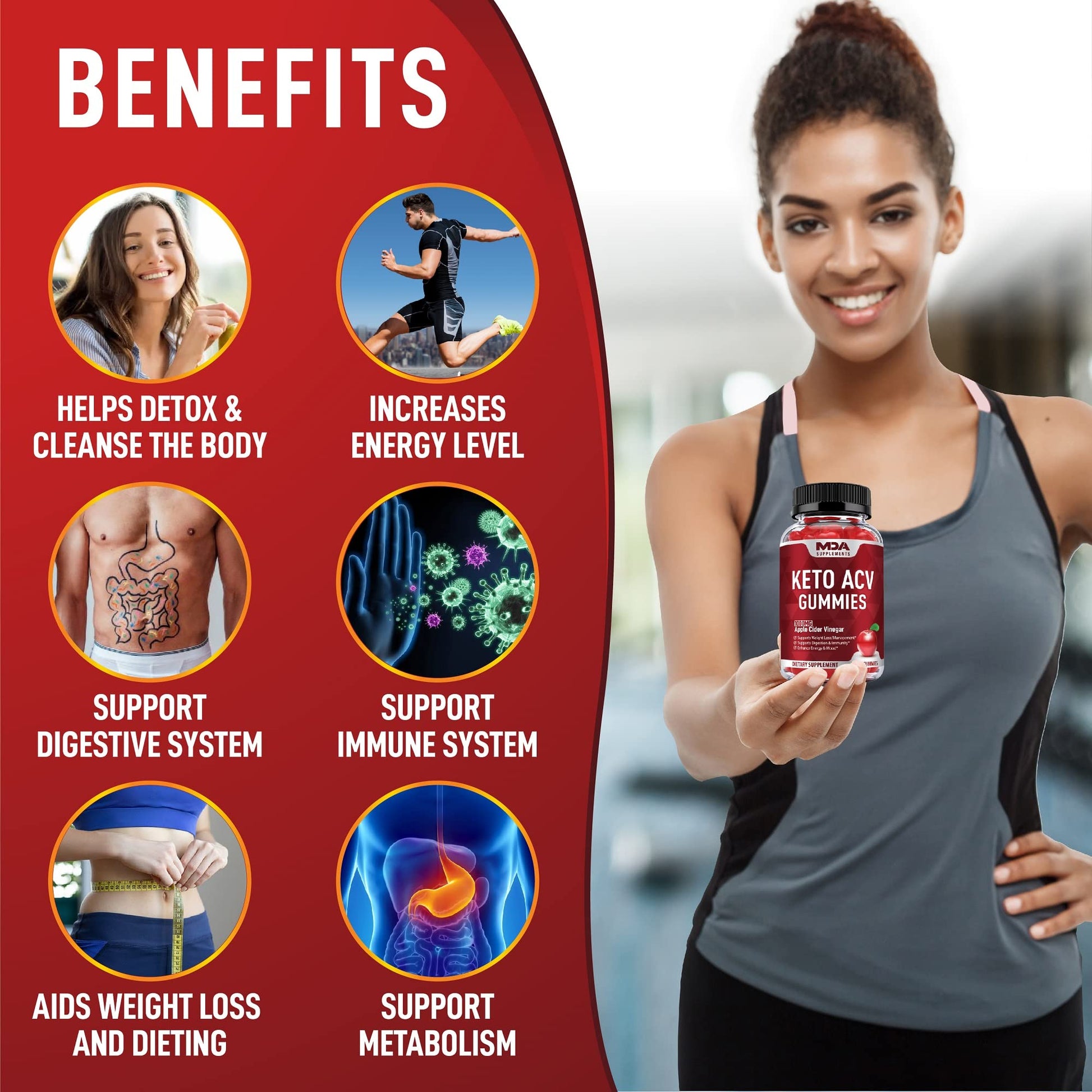 Keto ACV Gummies Advanced Weight Loss, Apple Cider Vinegar Gummies, ACV Keto Gummies MDA Supplements