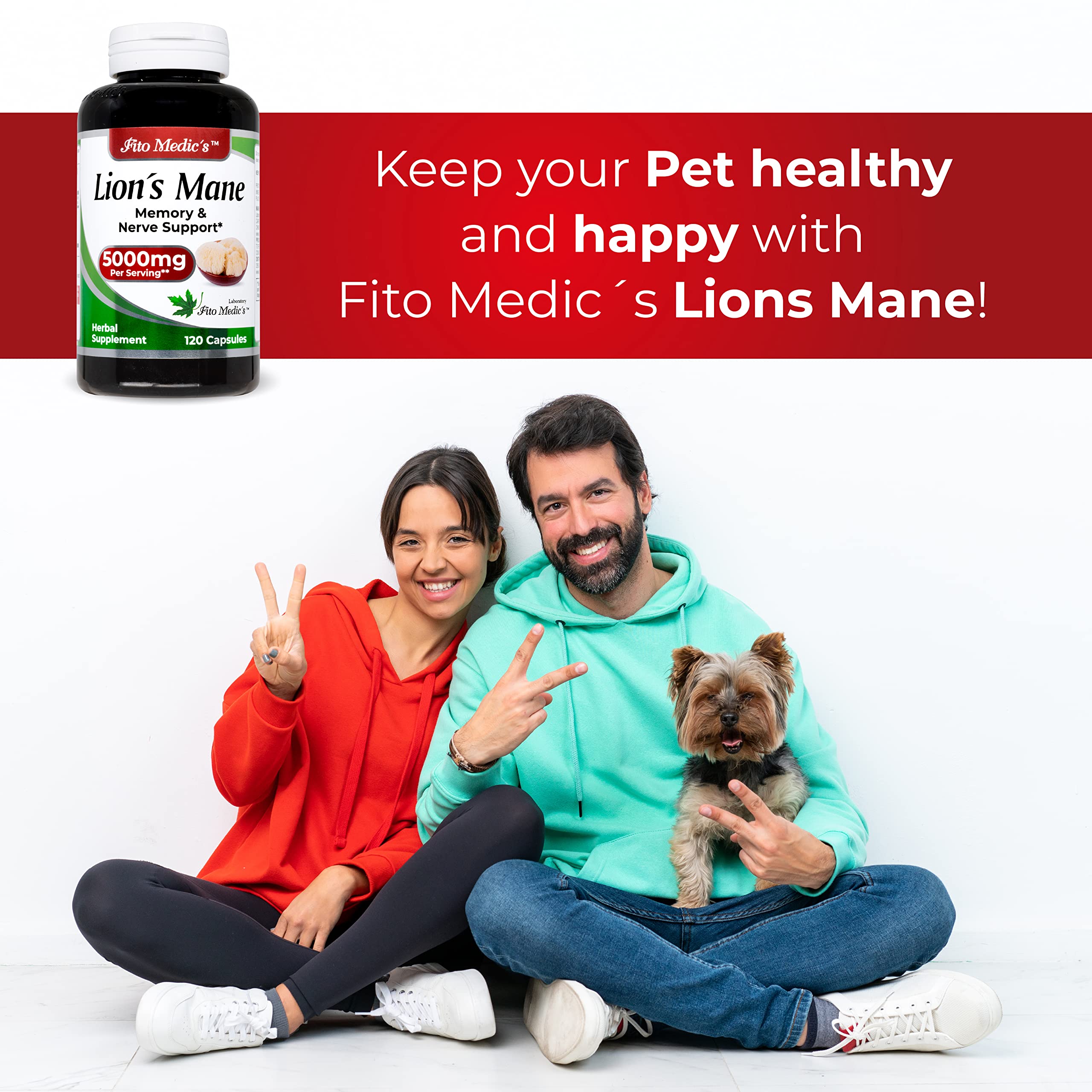 Lab | Lions Mane | 5000 mg per Serving | 120 Capsules | lions mane supplement | lions mane FITO MEDIC'S