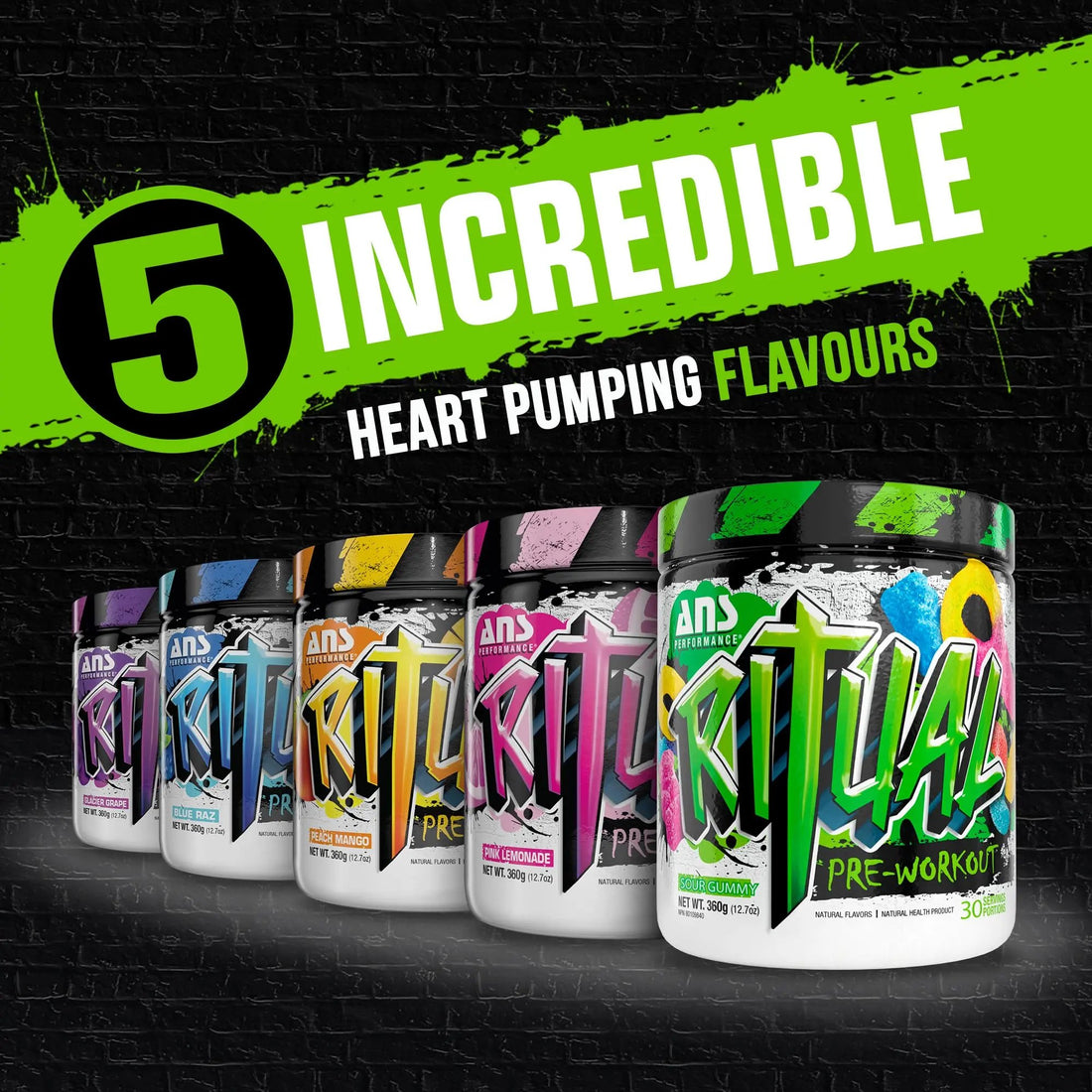 ANS Performance Ritual Pre Workout (30 Servings, 12.7 oz) - Complete Preworkout Formula