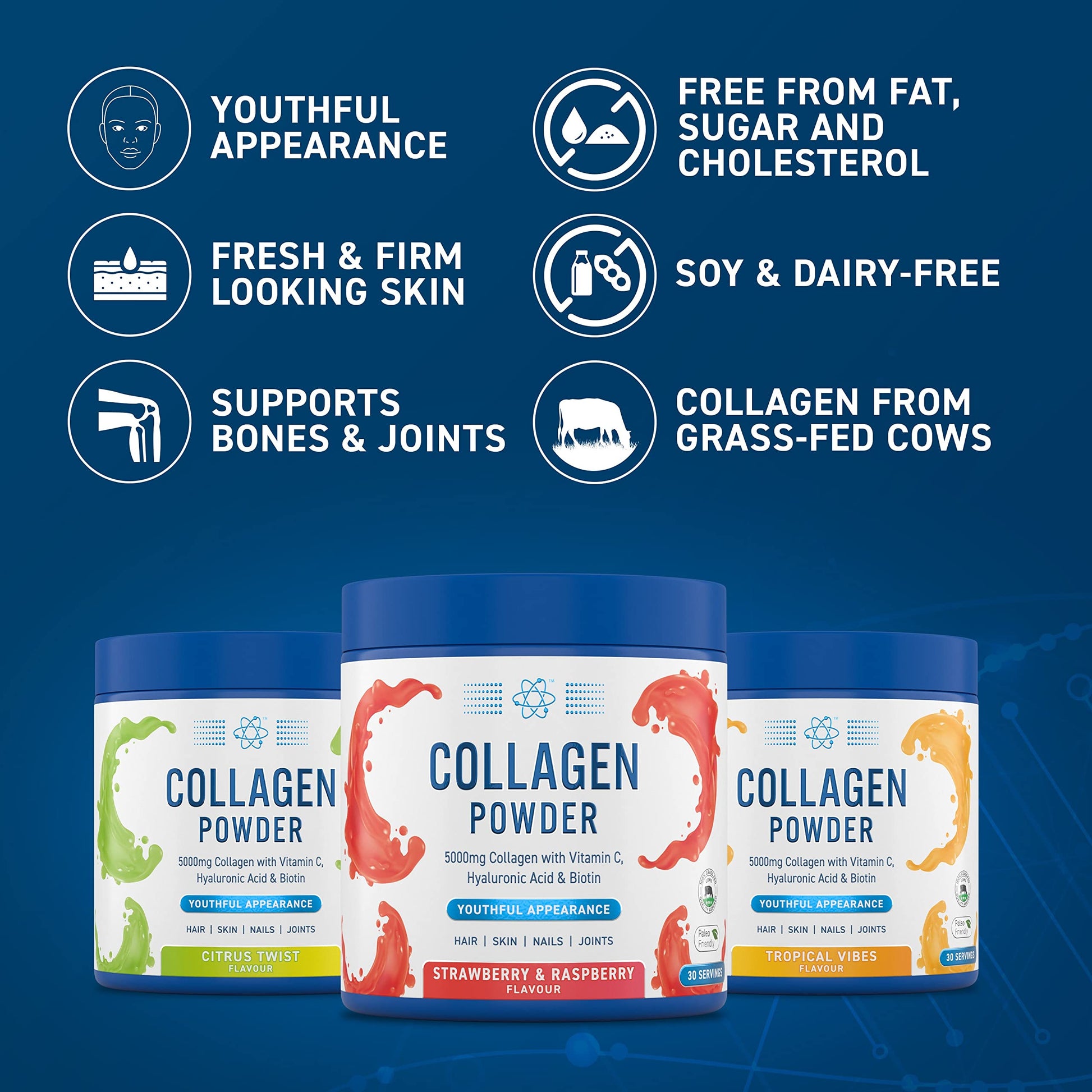 Applied Nutrition Collagen Powder - Citrus Twist Flavour - 5000mg Hydrolysed Bovine Flavoured Applied Nutrition