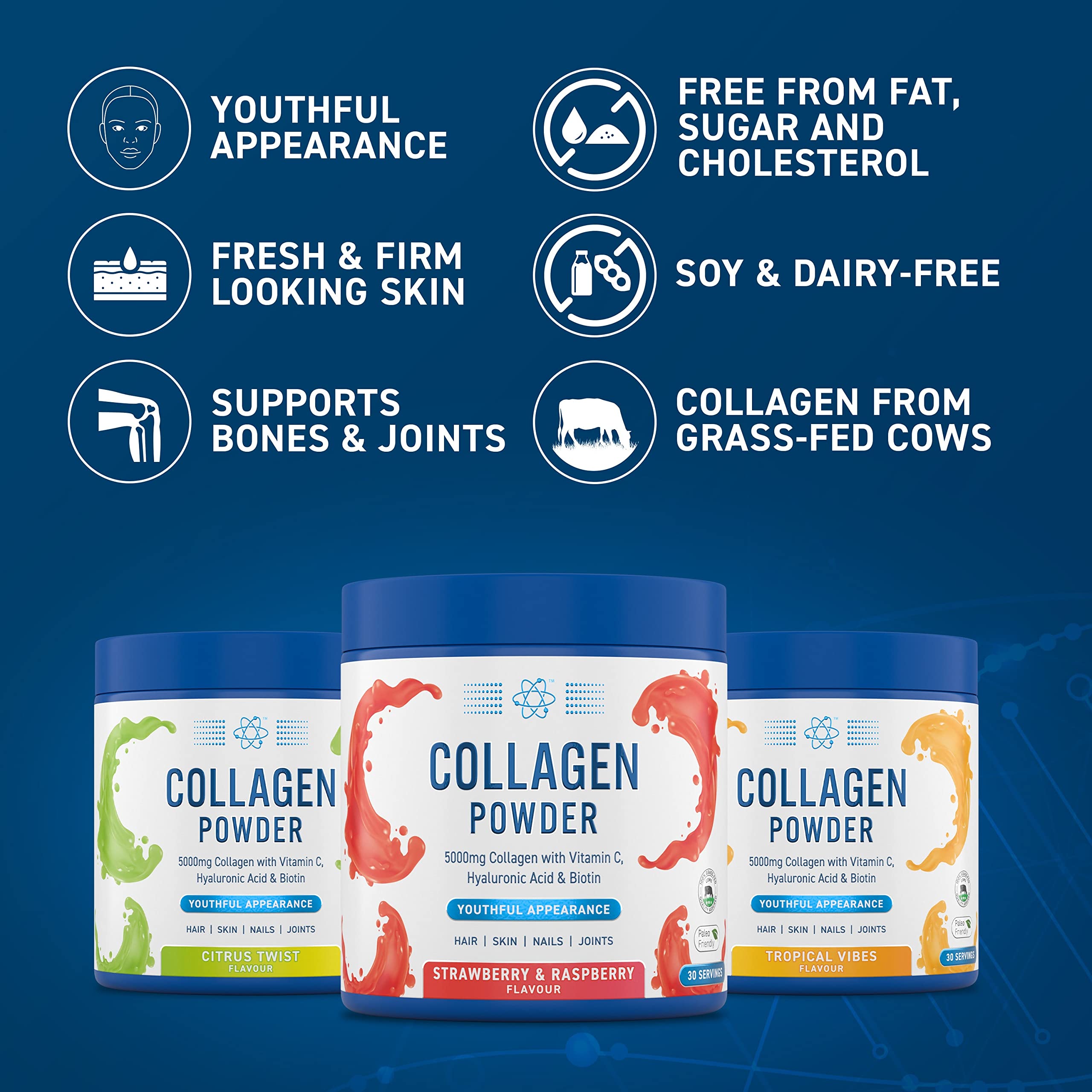 Applied Nutrition Collagen Powder - Citrus Twist Flavour - 5000mg Hydrolysed Bovine Flavoured Applied Nutrition