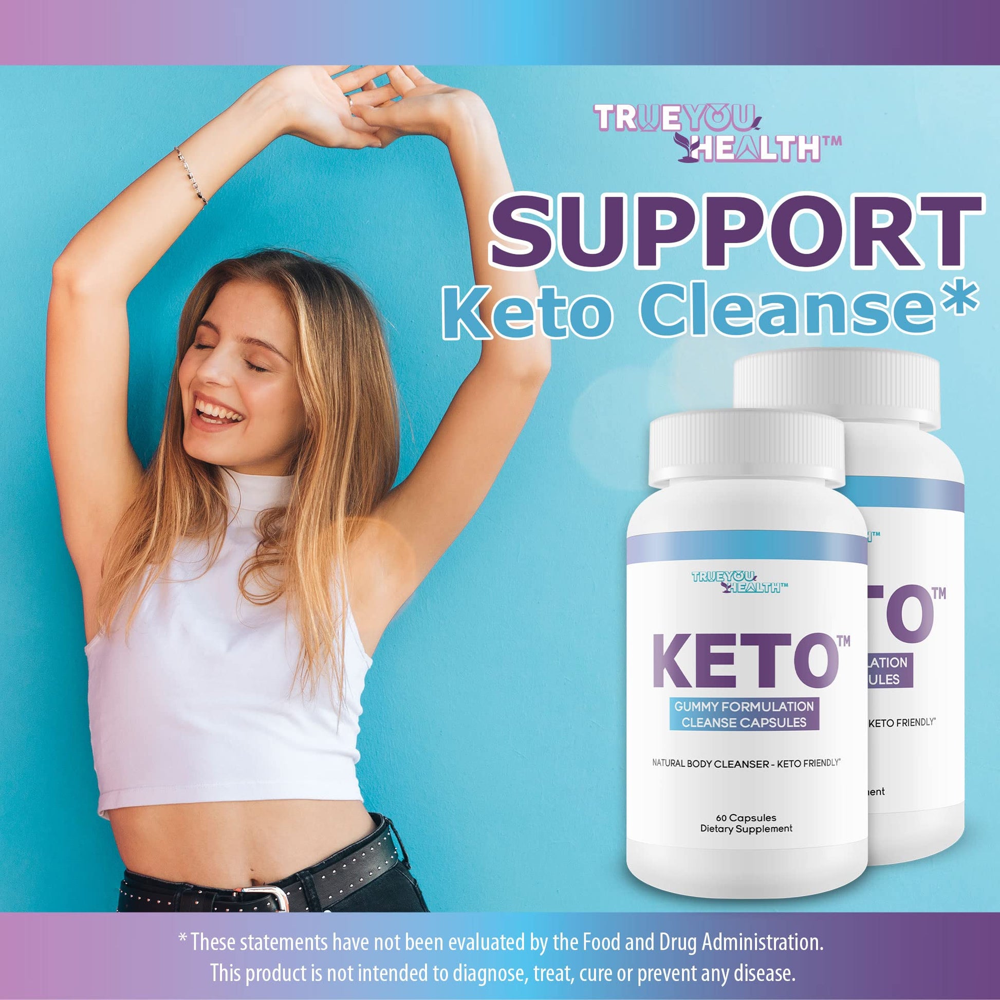 Keto Gummy Formulation Cleanse Capsules - Aid Cleansing & Detoxification - Help Flush Generic