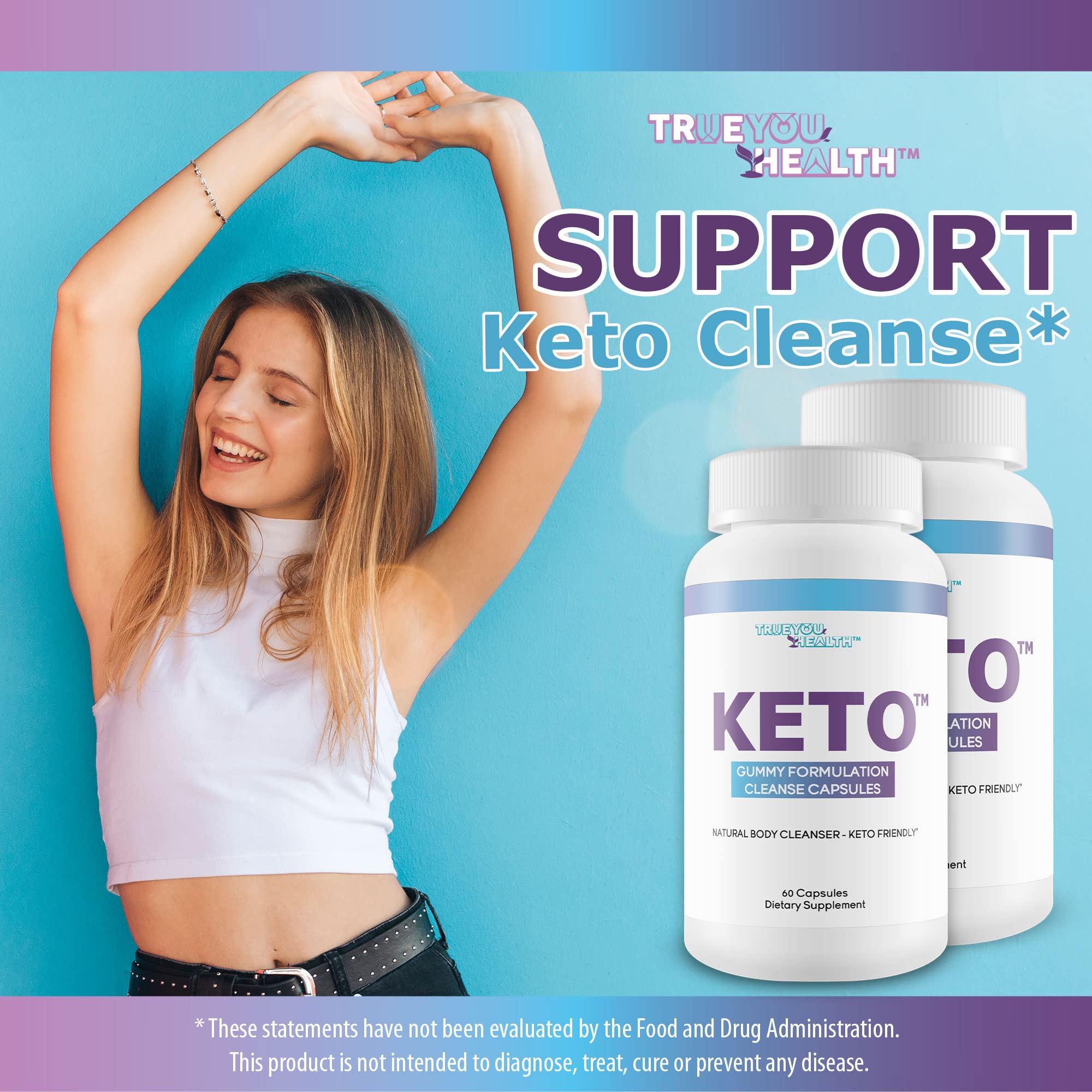 Keto Gummy Formulation Cleanse Capsules - Aid Cleansing & Detoxification - Help Flush Generic