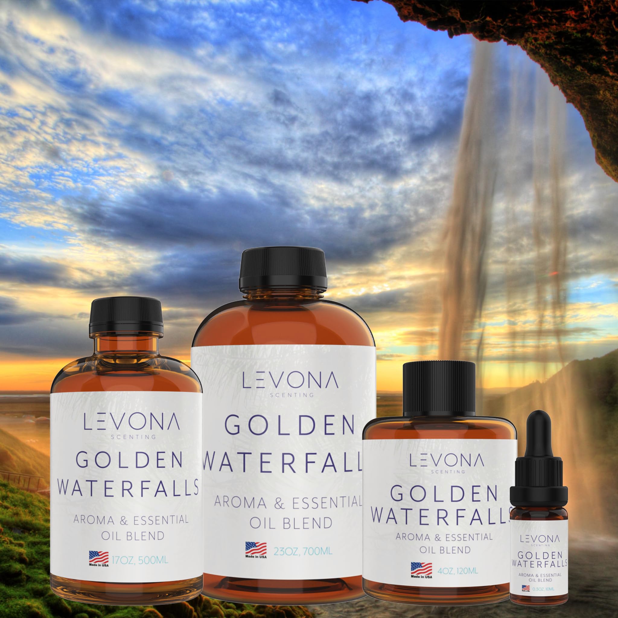 Levona Scent Pure Essential Oils for Diffusers for Home, Hotel & Office - Golden Waterfalls