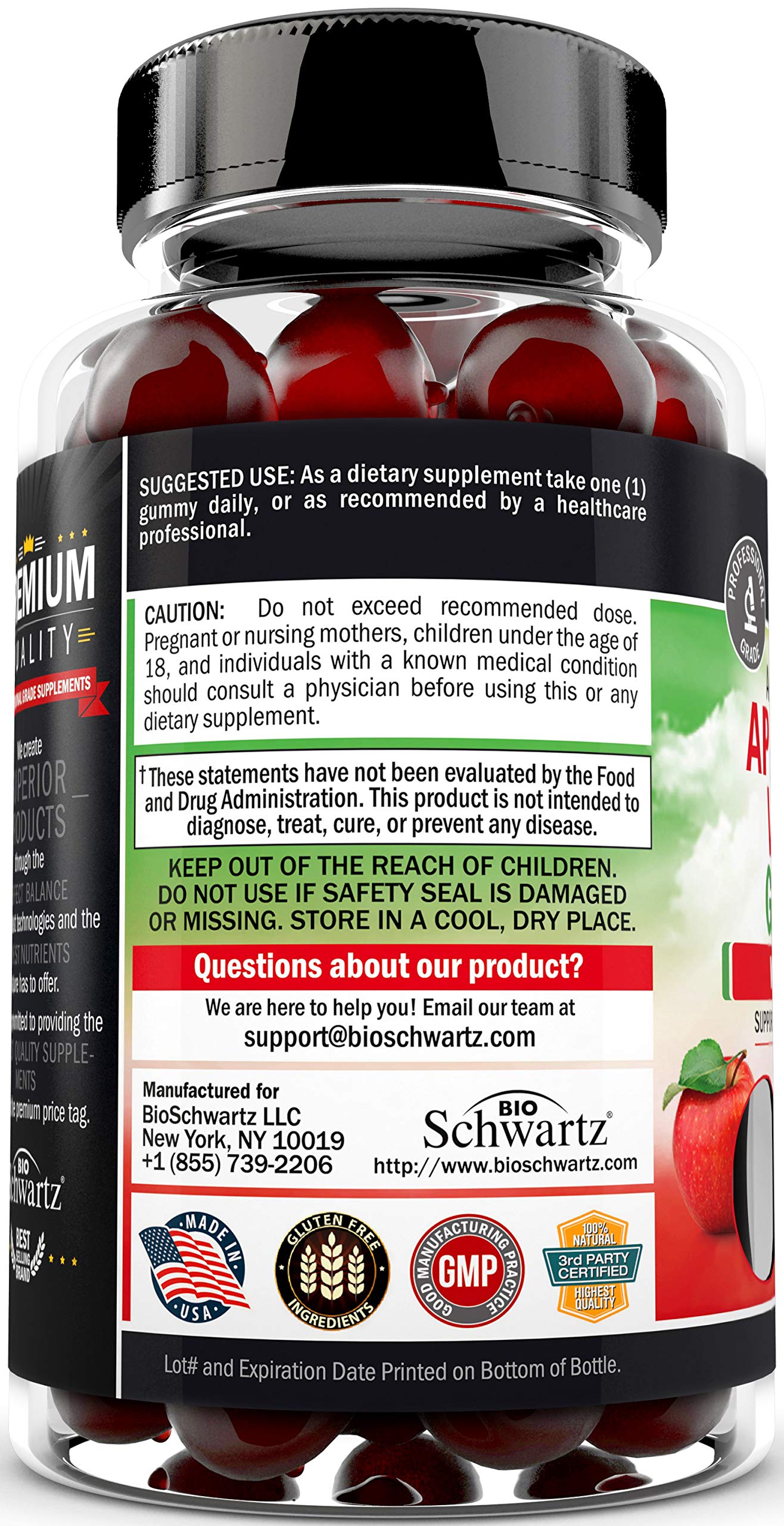 Apple Cider Vinegar Gummies for Weight Loss - ACV Gummies with The Mother BioSchwartz