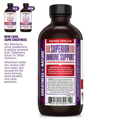 Zhou Nutrition Elderberry Syrup, Immune System Booster with Organic Elderberry Syrup