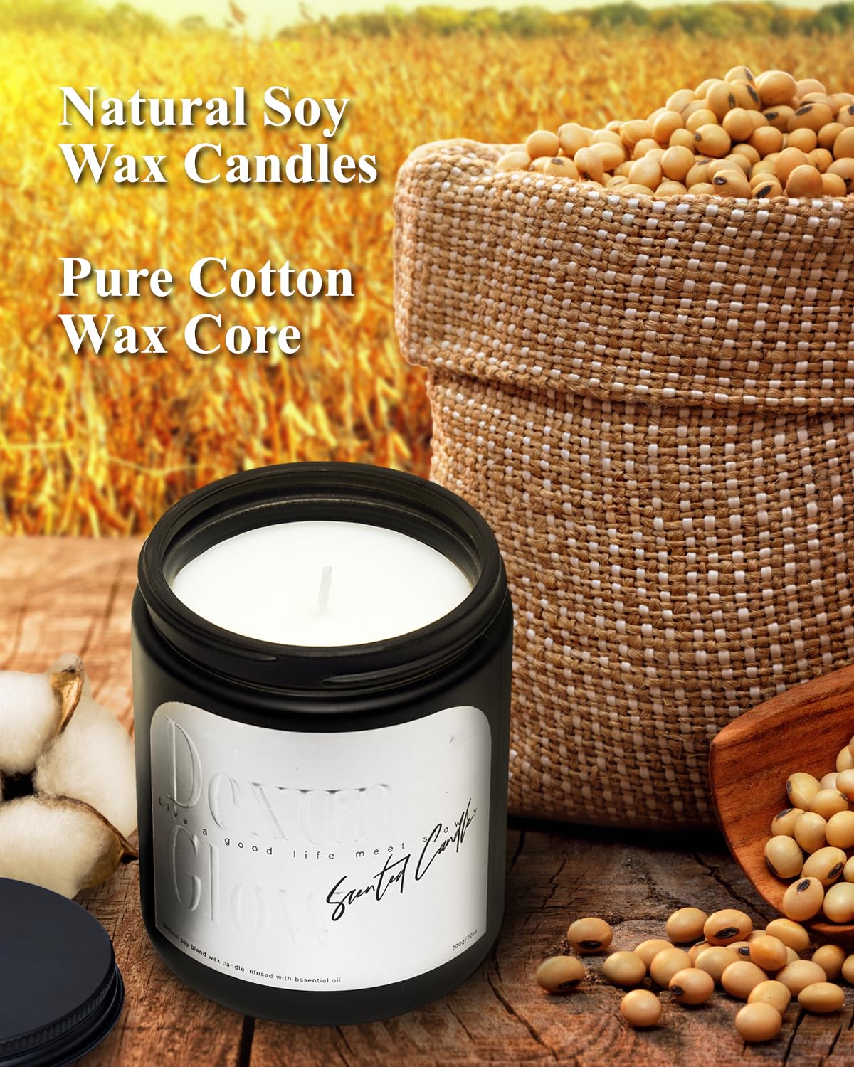 Aromatherapy Candle, Handcrafted with Natural Soy Wax and Essential Oils for Home Scented Appreciation Dexun Glow