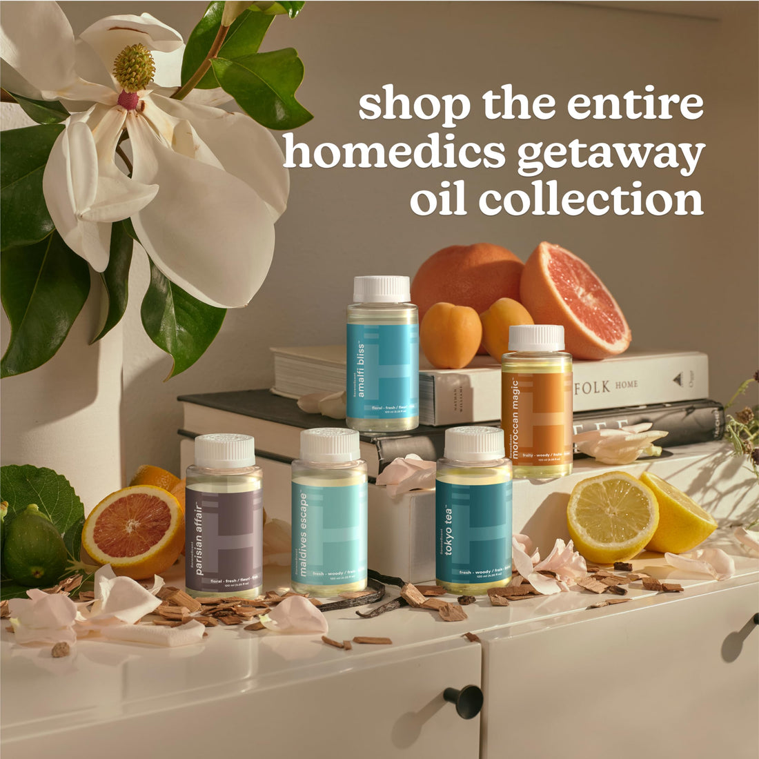 Homedics SereneScent Moroccan Magic Fragrance Oil Bottle, 120 ml, Clean & Natural, Fruity & Woody