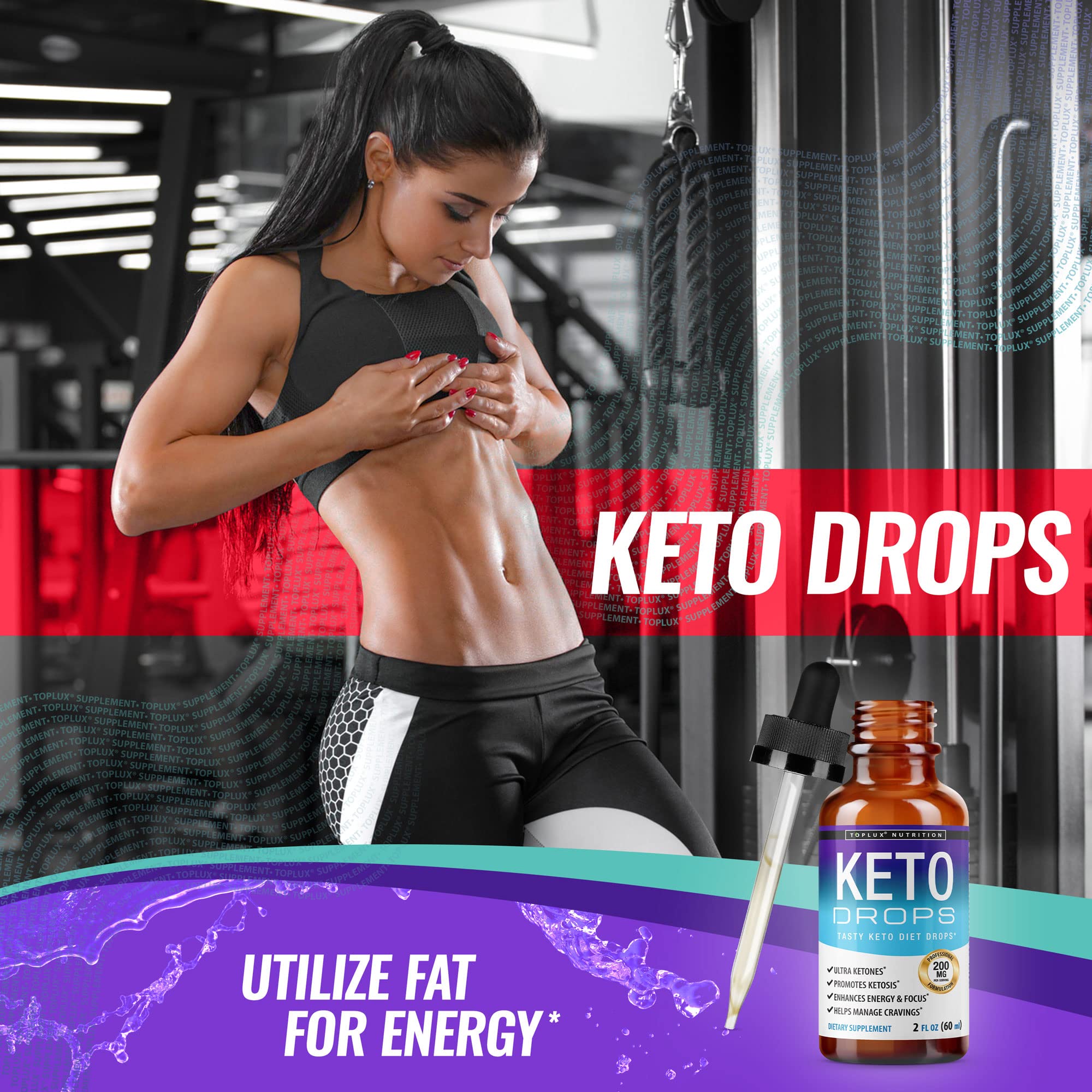 Keto Diet Drops Weight Loss Ketogenic Supplement - Premium Fat Burner Formula Toplux