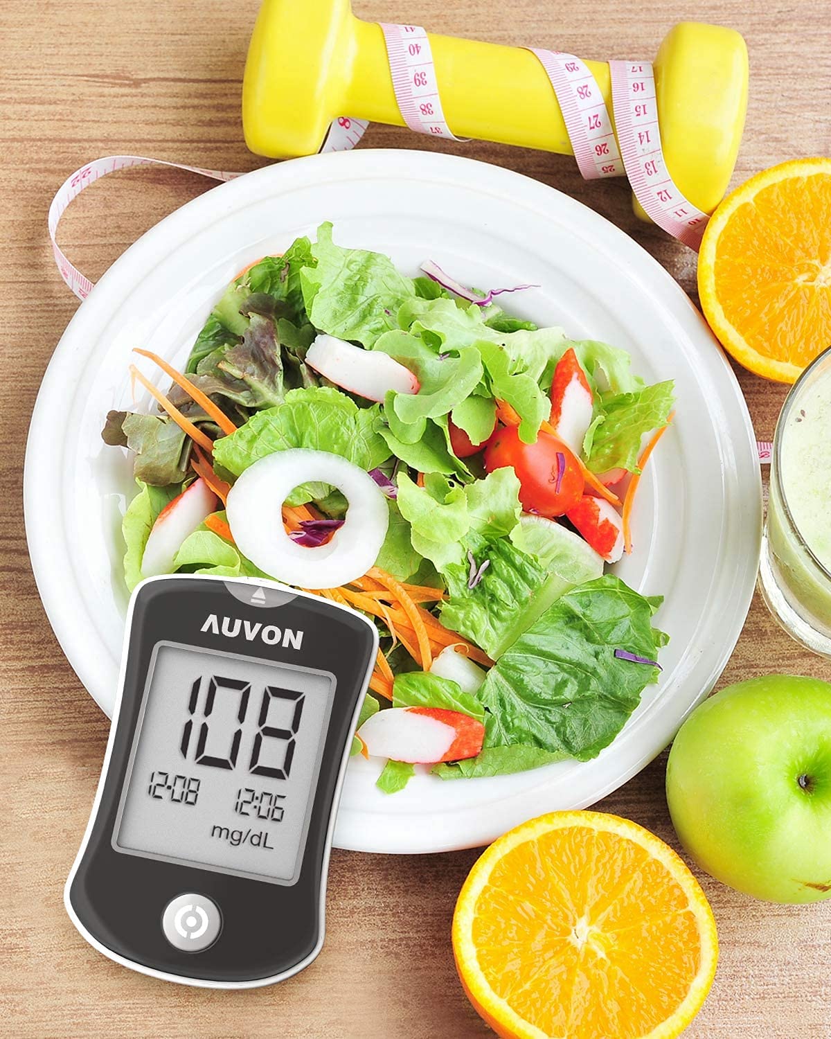 AUVON Blood Glucose Monitor Kit, High Accuracy Blood Sugar Test Kit AUVON