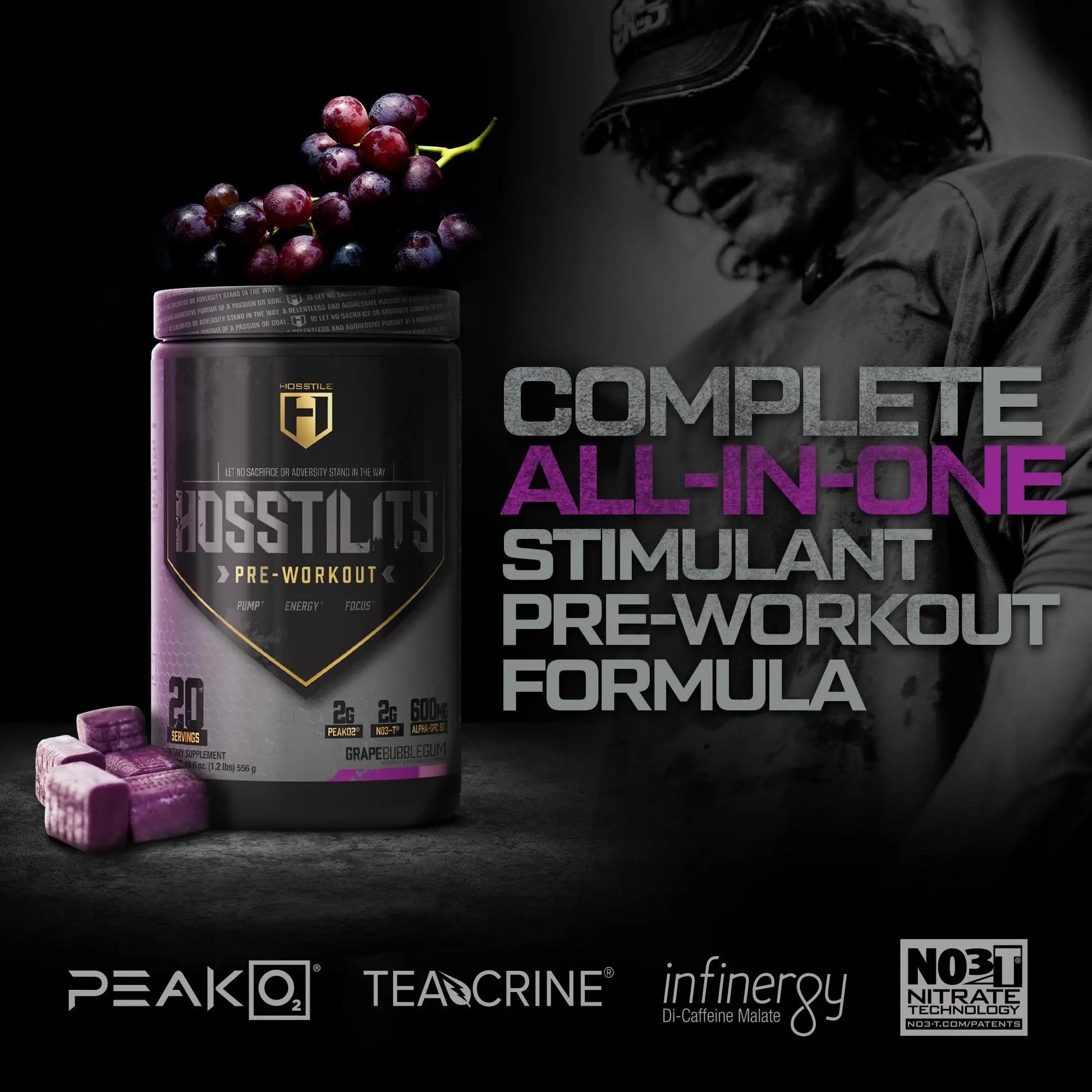 HOSSTILE Hosstility Pre Workout, All-in-One Pre Workout Powder for Men and Women HOSSTILE