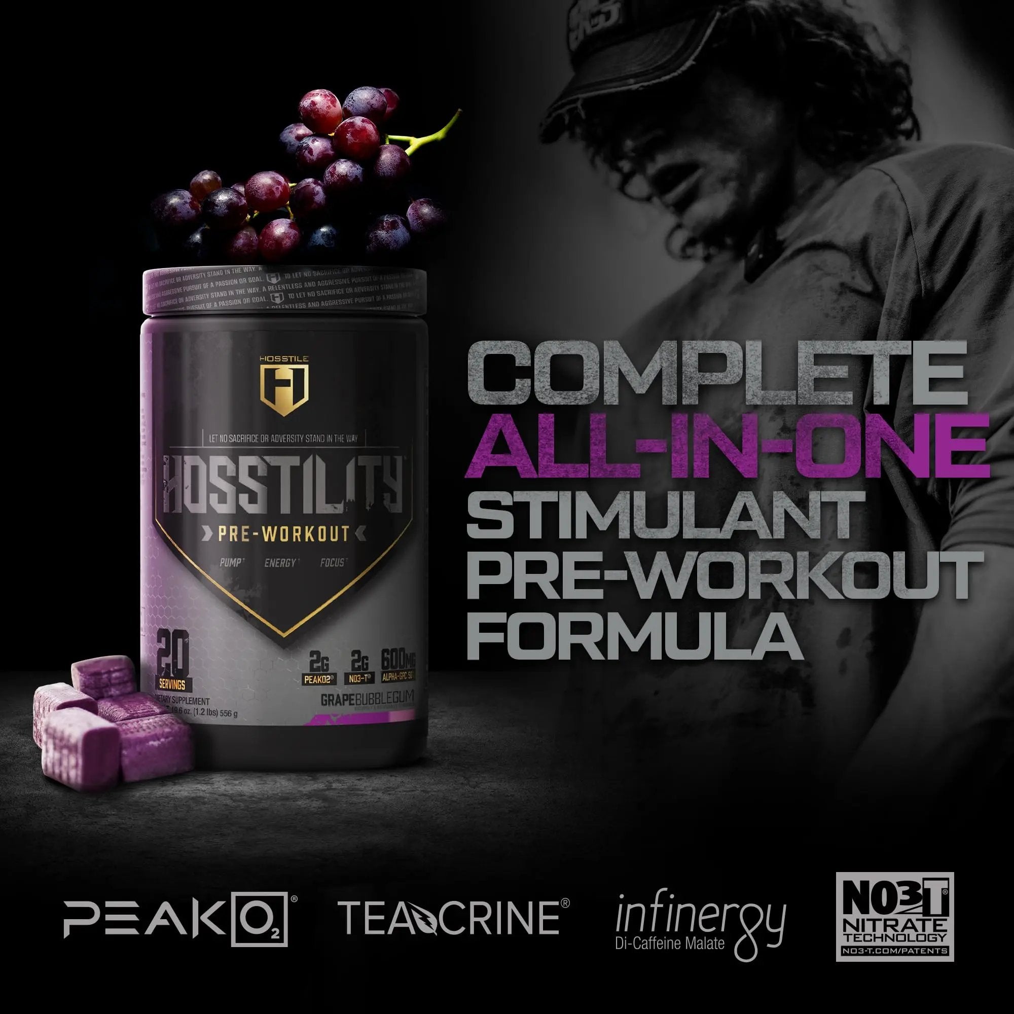 HOSSTILE Hosstility Pre Workout, All-in-One Pre Workout Powder for Men and Women HOSSTILE