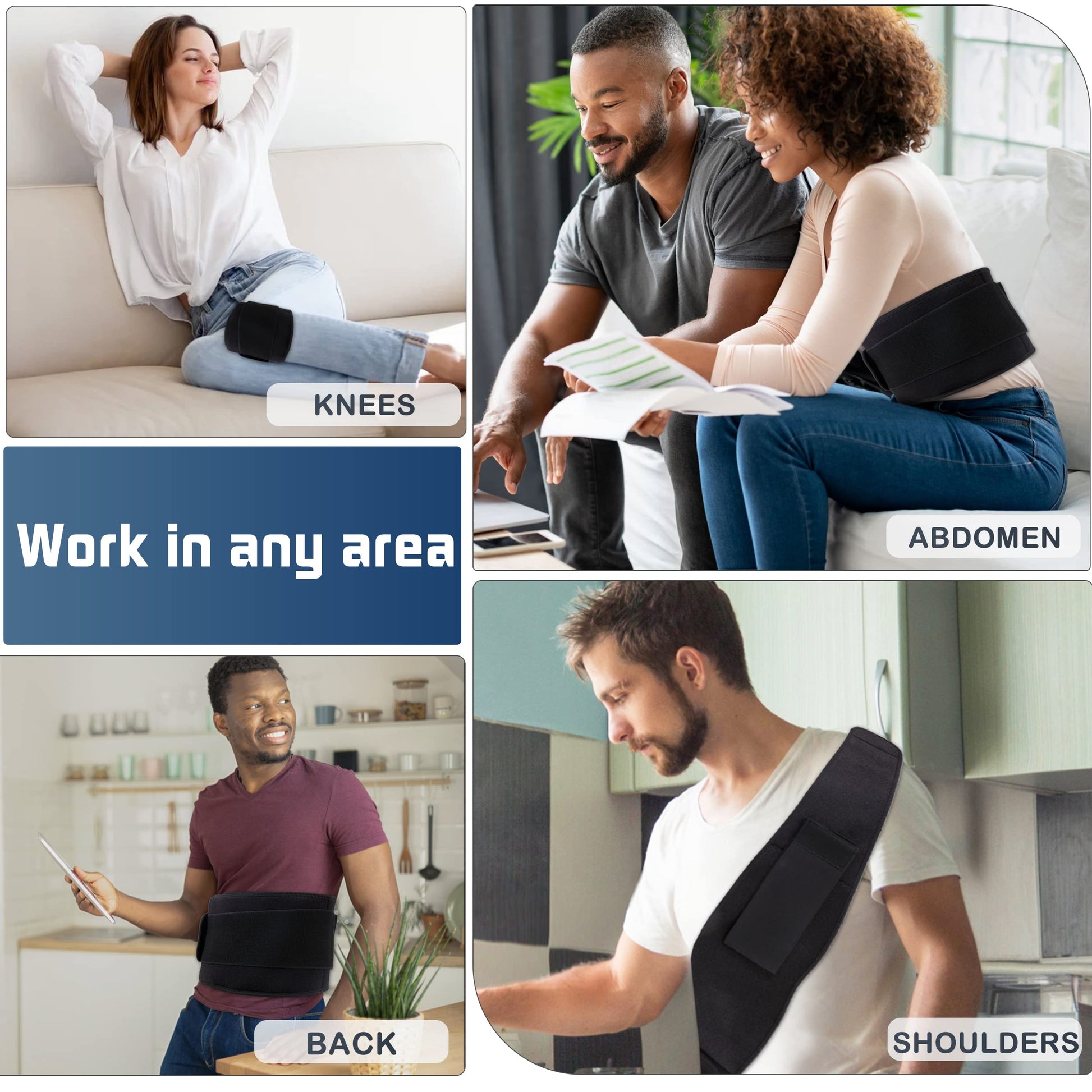 Infrared Red Light Therapy Belt:LED Lamp Vibration Near Body Pain Relief Device Wrap Red Fellibay