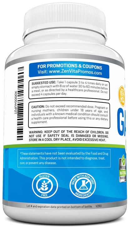 ZenVita Formulas 100% Pure Garcinia Cambogia Extract with 95% HCA - 120 Capsules