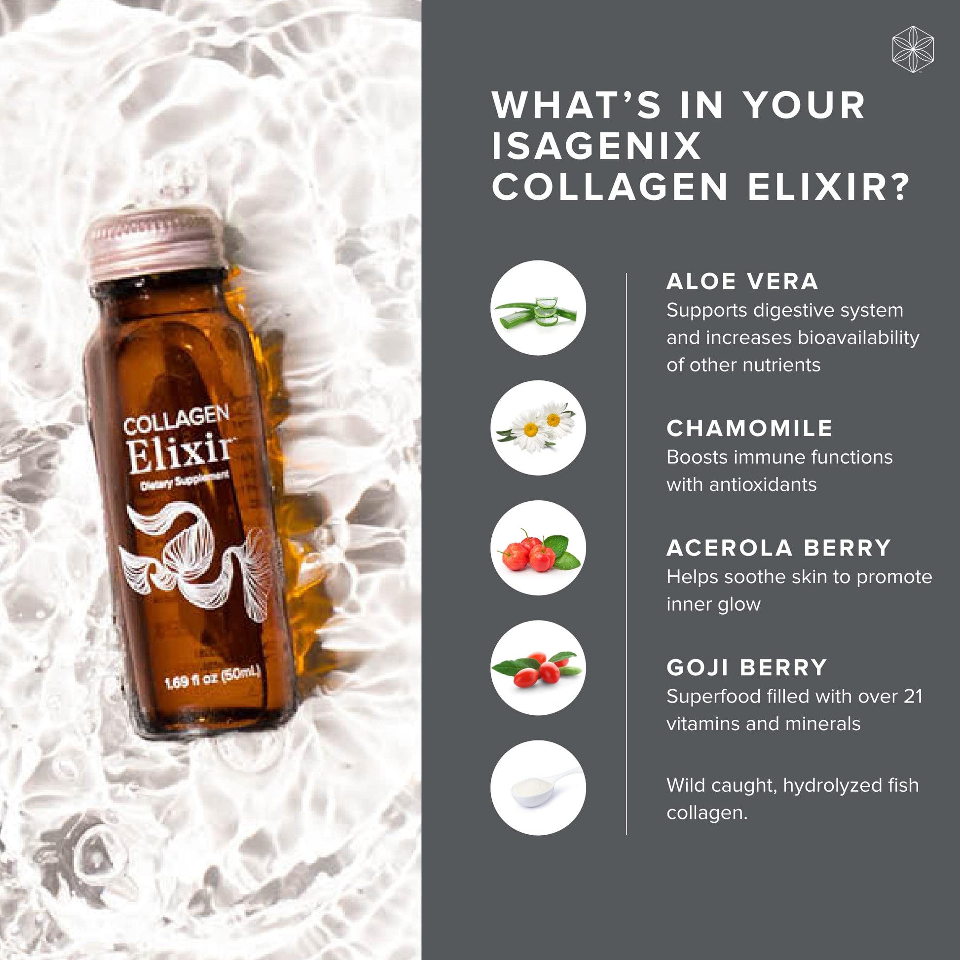 Isagenix Collagen Elixir - Collagen Drink with Marine Collagen Peptides - Liquid Collagen Isagenix