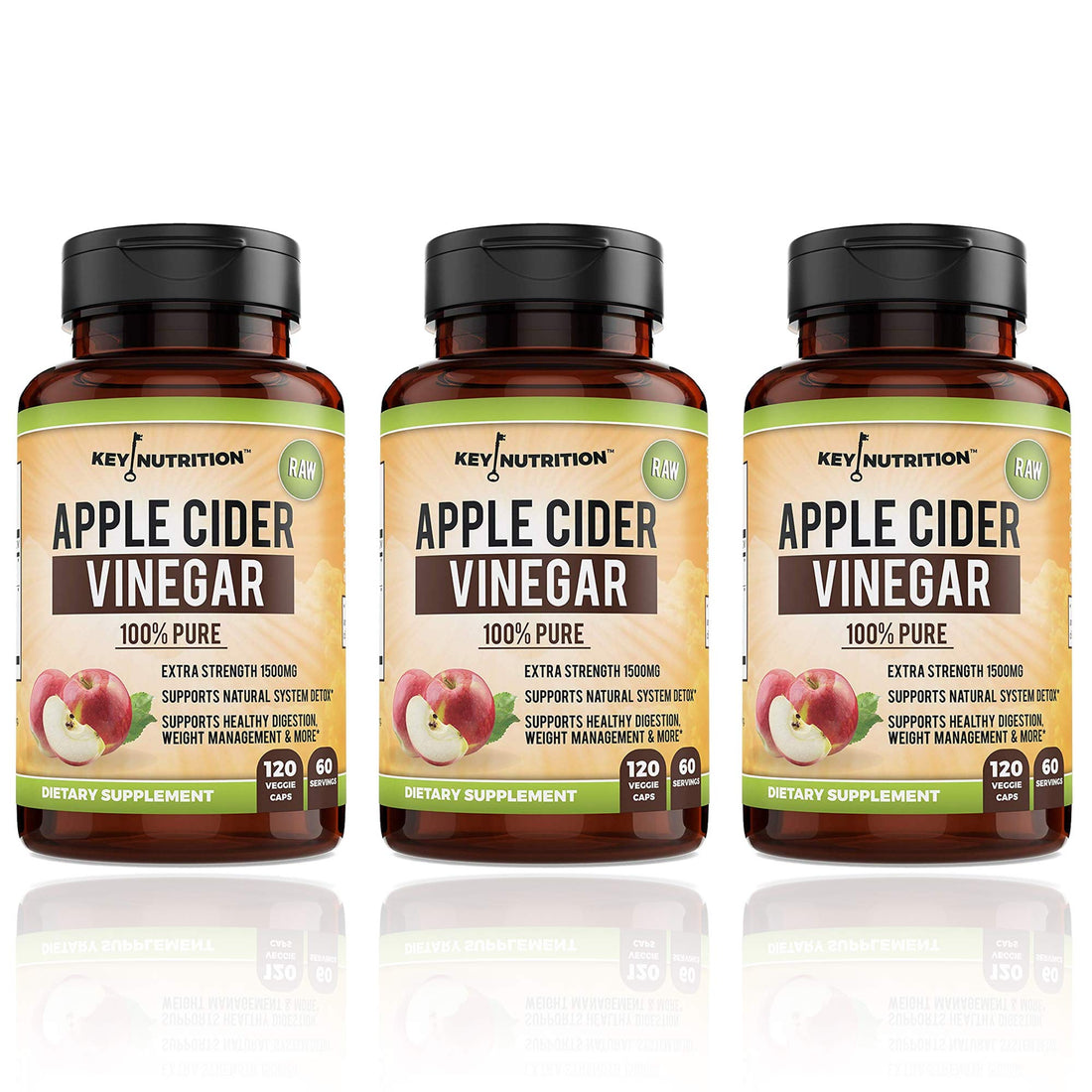 Apple Cider Vinegar 1500mg, 100% Organic, Pure & Raw - Healthy Digestion 