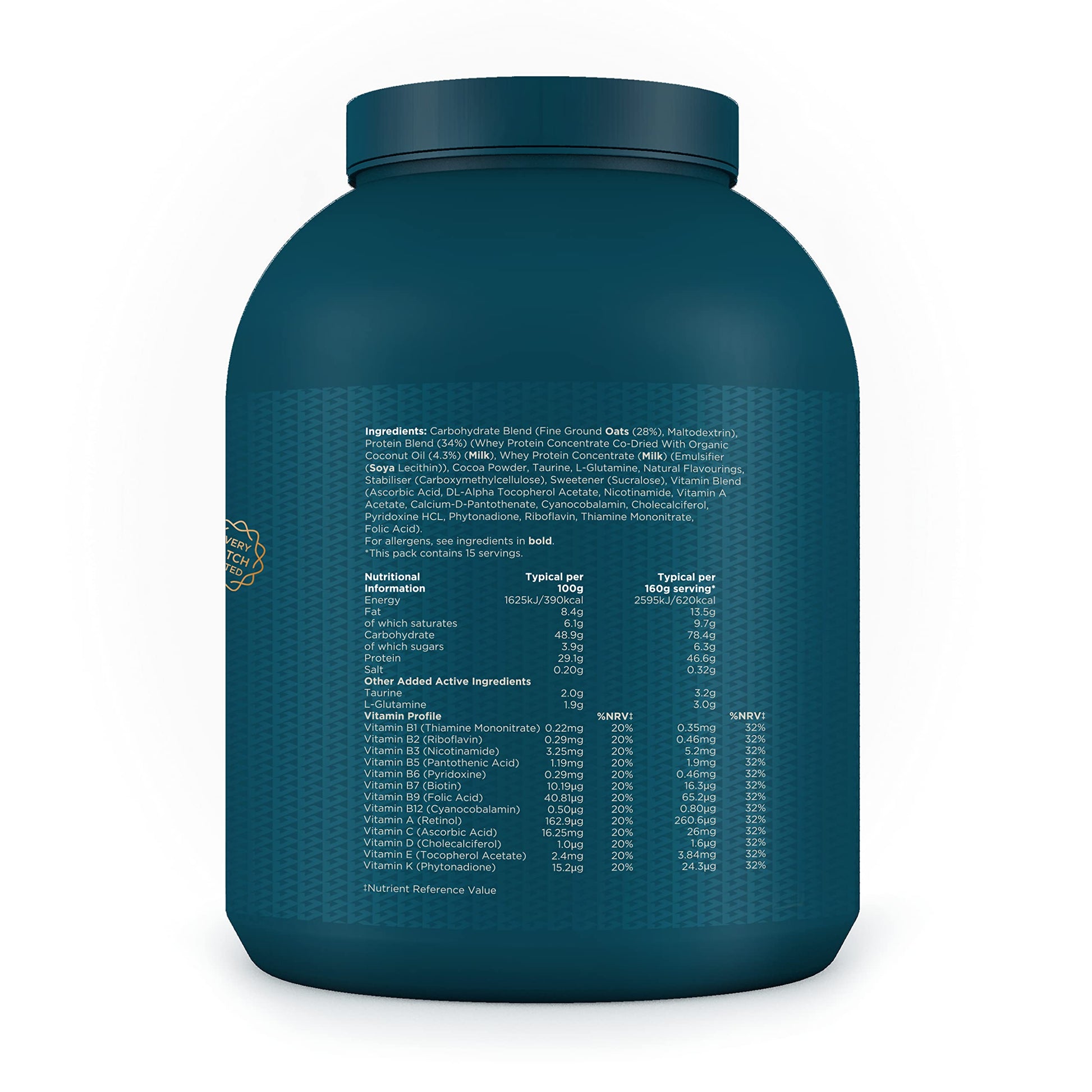 Kinetica OatGain Weight Gainer 600+ Calories & 47g Protein per Serving, 2.4 kg Kinetica