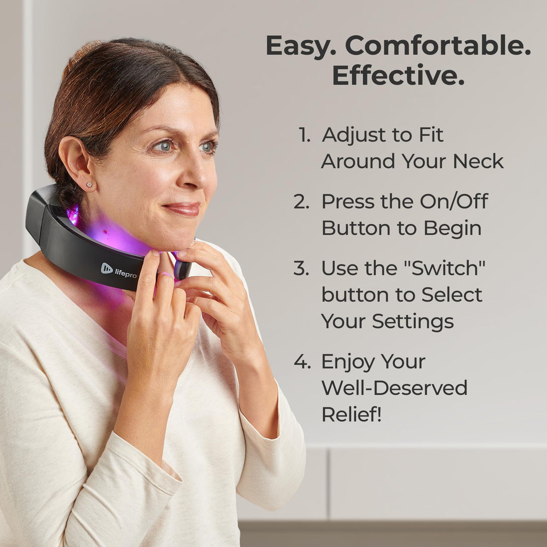 Lifepro Red Light Therapy for Neck - Compact & Rechargeable Red Light Therapy Device- On-The-Go