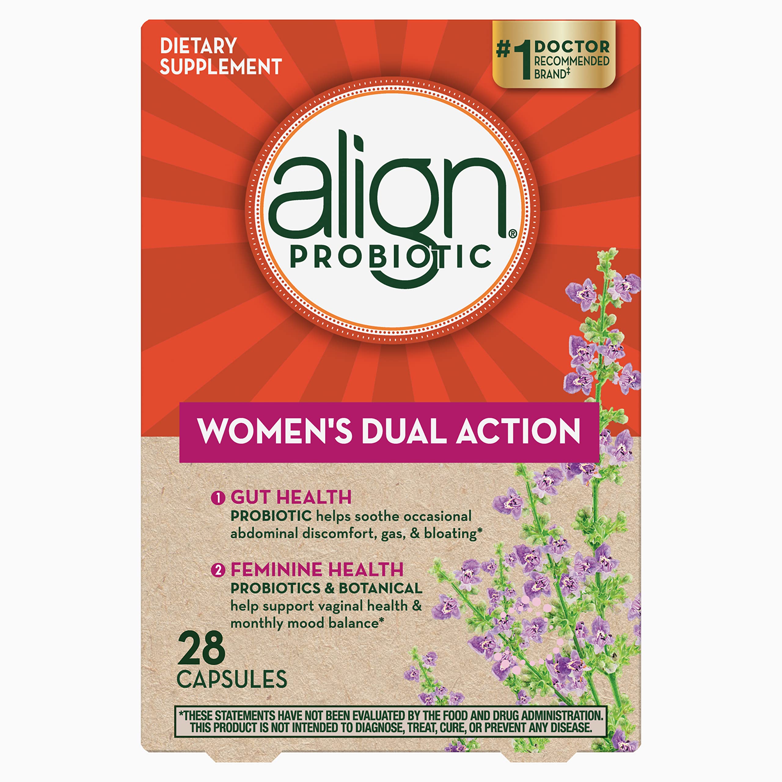 Align Probiotic, Women's Dual Action, Probiotics for Women, Multi-Strain Probiotic with Chaste Tree