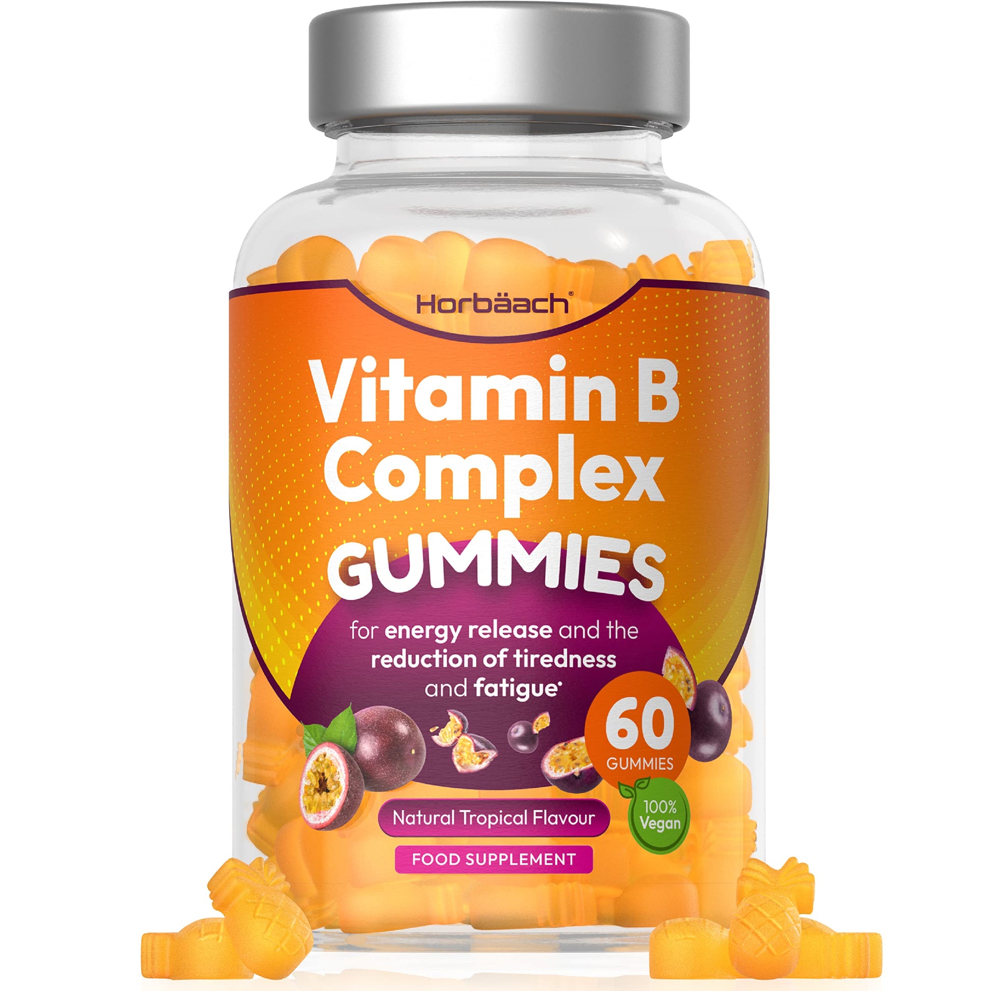Vitamin B Complex Gummies | 60 Vegan Gummies - Tablet Alternative | High Strength B12