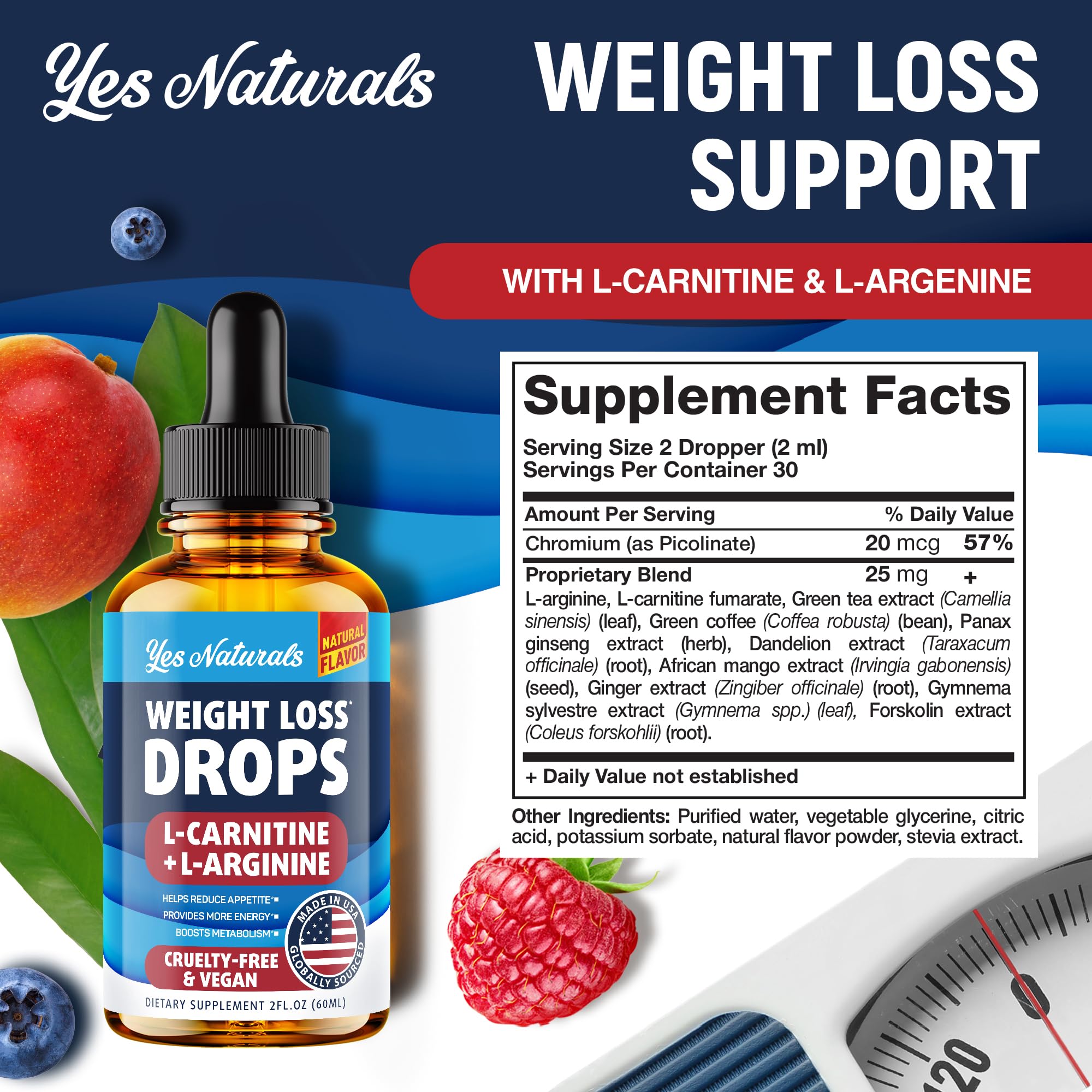 YES NATURALS! Weight Loss Drops - Natural Metabolism Booster & Appetite