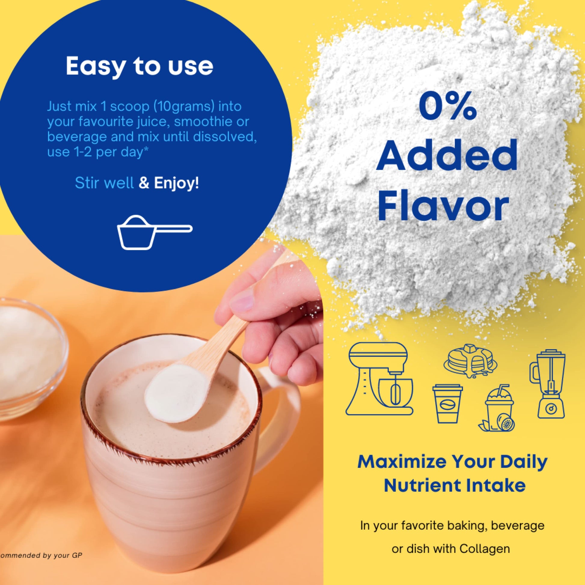 Hydrolysed Collagen Powder (Bovine) - High Protein Grass Fed Unflavoured Peptides The Intelligent Health