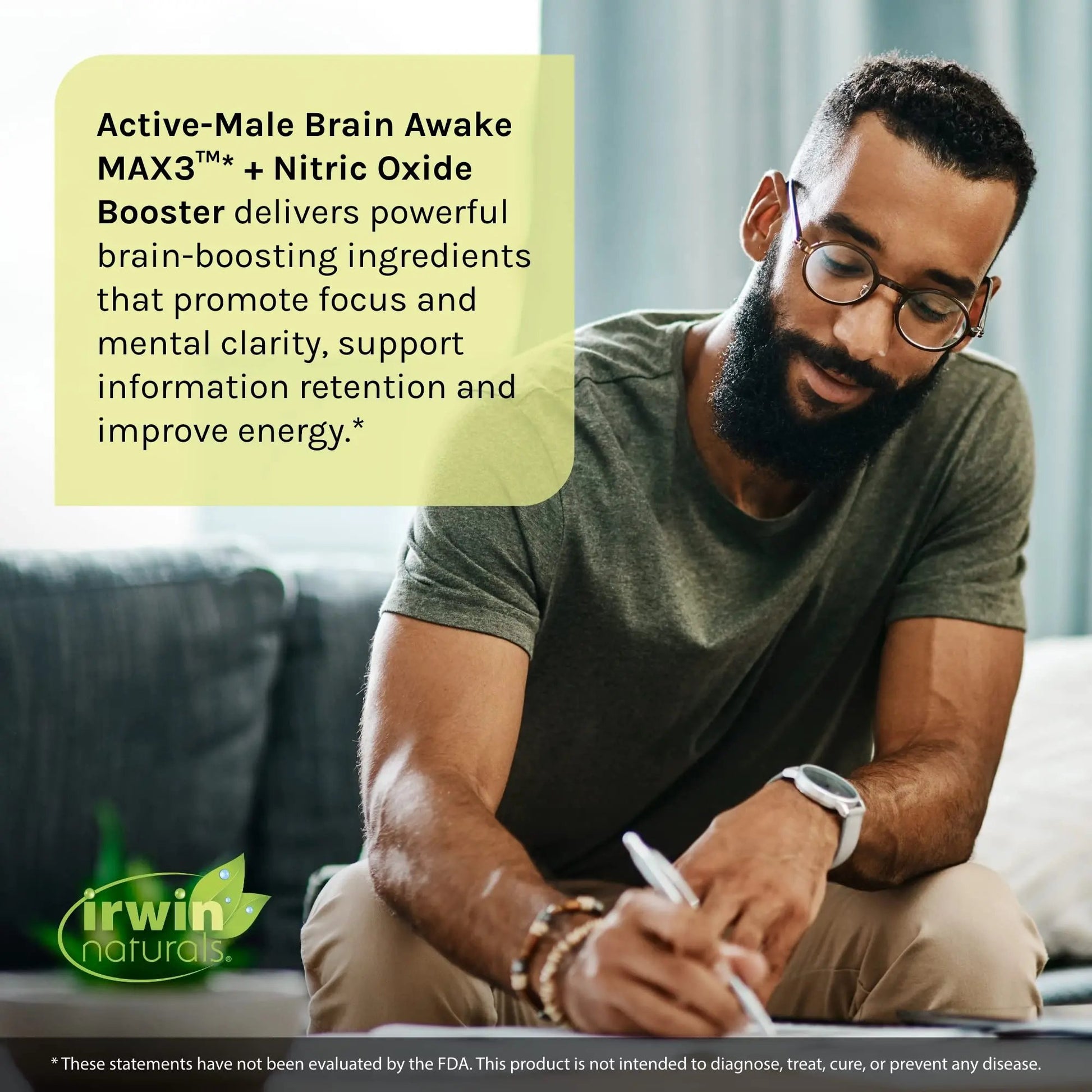 Irwin Naturals Brain Awake Max3 + Nitric Oxide Booster 60 Count Irwin Naturals