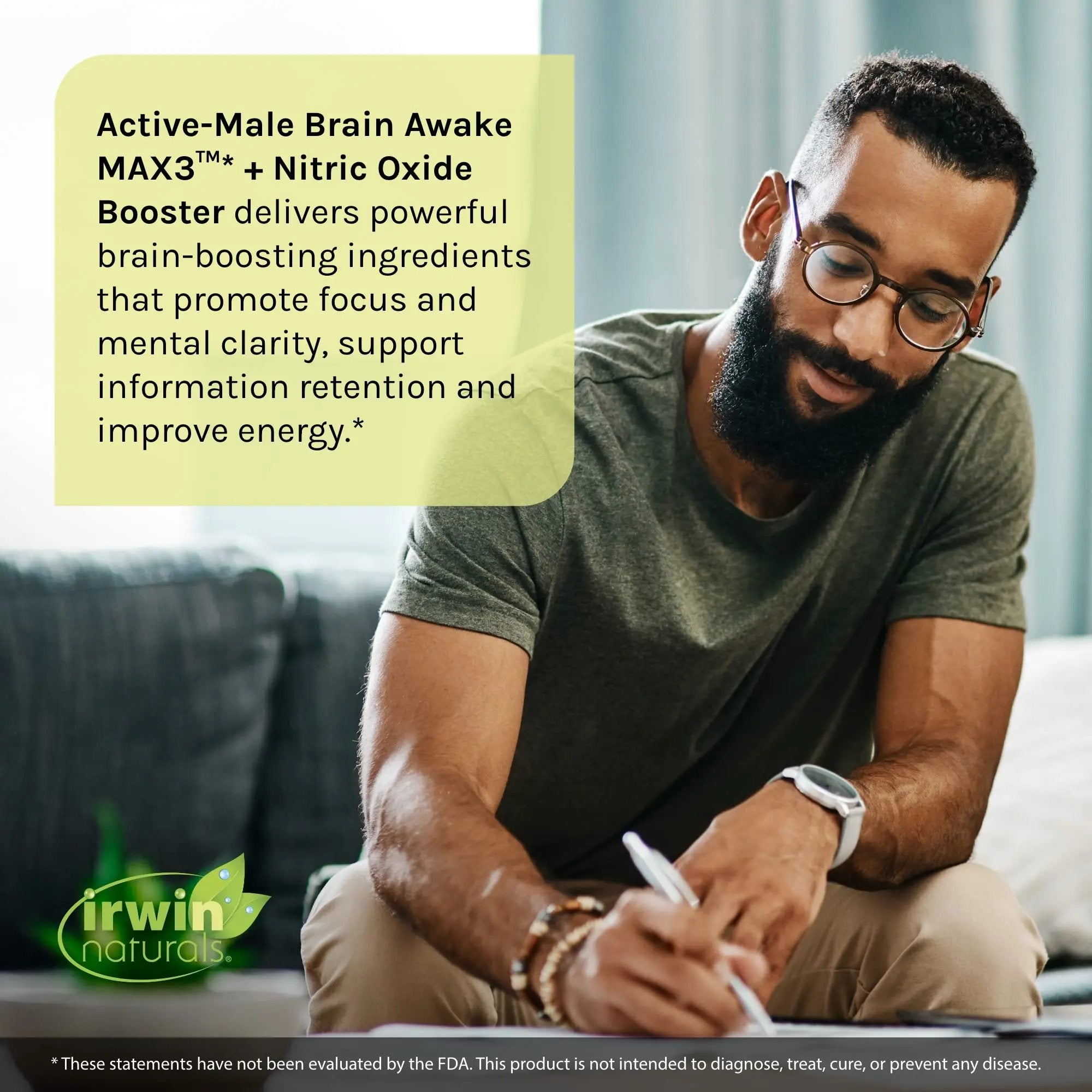 Irwin Naturals Brain Awake Max3 + Nitric Oxide Booster 60 Count Irwin Naturals