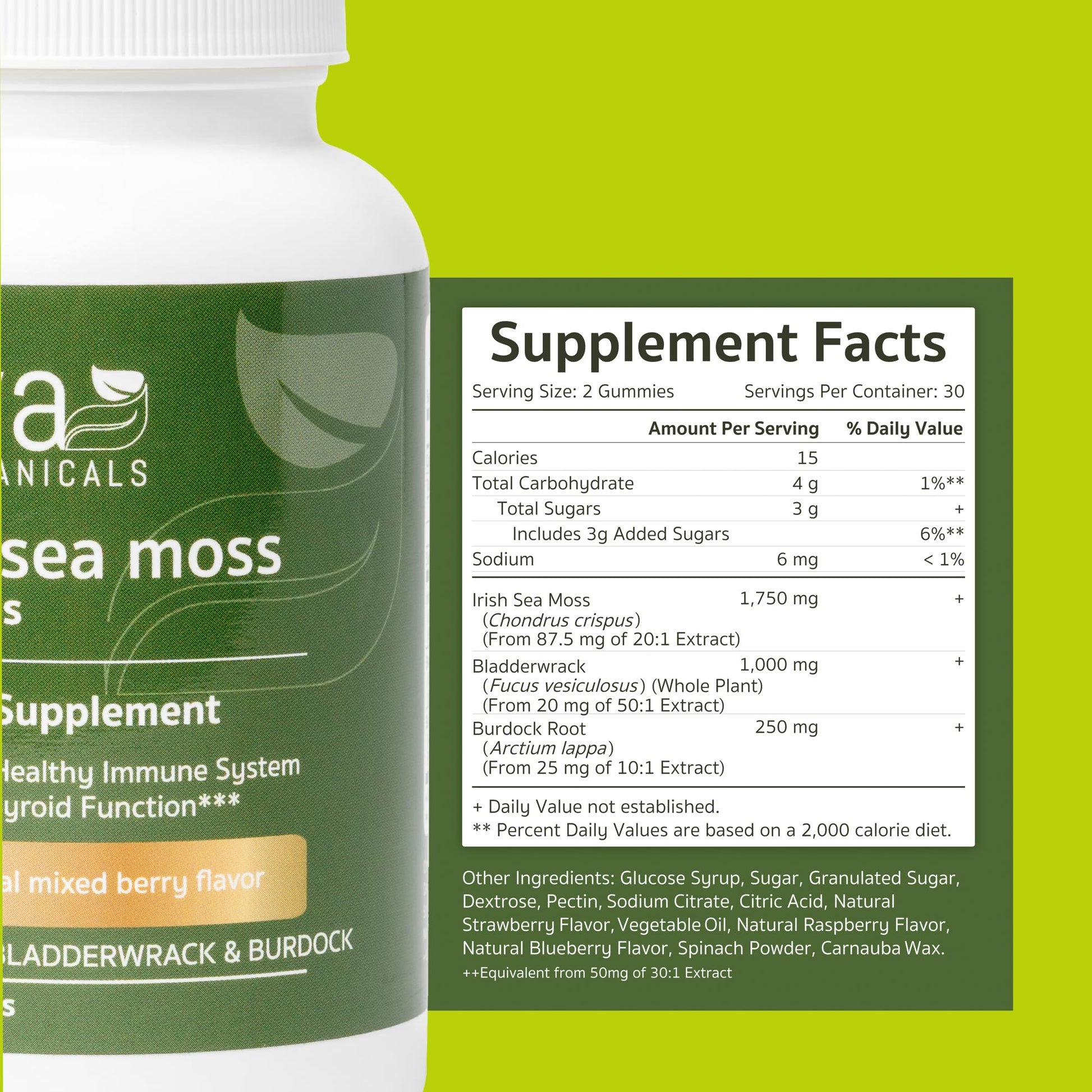 Jiva Botanicals - Irish Sea Moss Gummies with Bladderwrack & Burdock Root 3000mg Jiva Botanicals