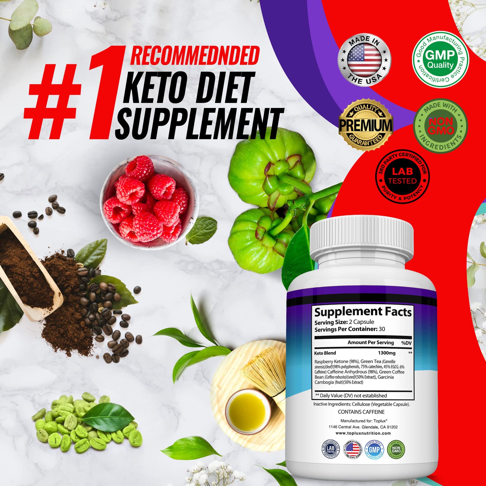 Keto Boost Diet Pills Ketosis Supplement - Natural Exogenous Keto Formula Support Energy Toplux