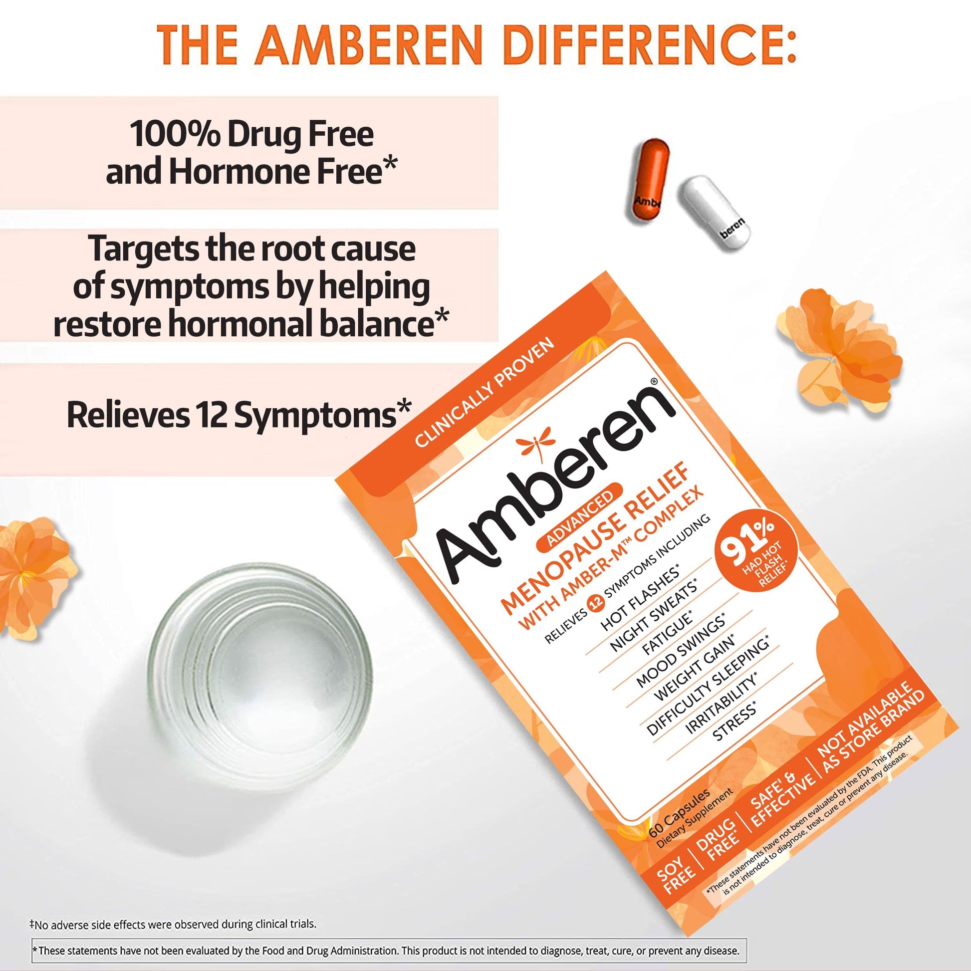 Amberen: Safe Multi-Symptom Menopause Relief. Clinically Shown to Relieve 12 Menopause Symptoms Amberen