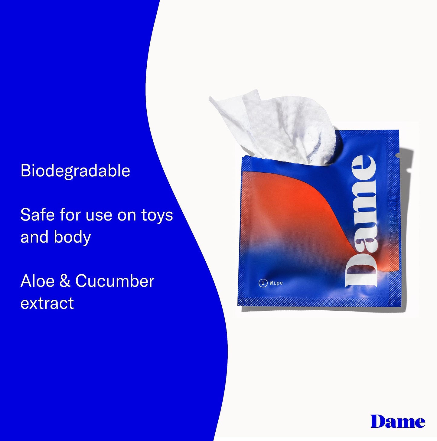 Dame Products Body Wipes - Cleansing and Nourishing - pH-Balanced Formulated with Aloe