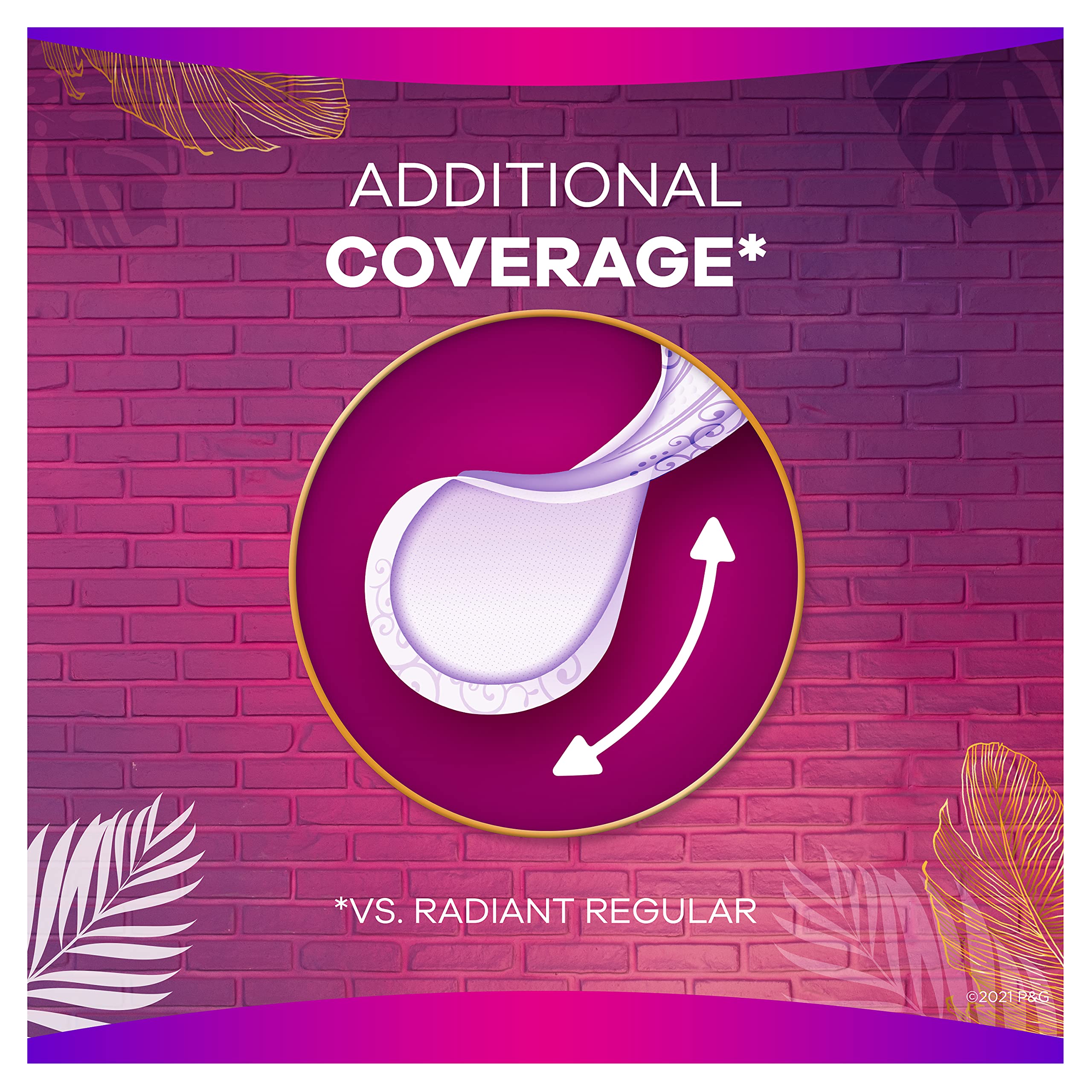 Always Radiant Daily Liners Long Absorbency, Up to 100% Odor-free, 92 Count Always