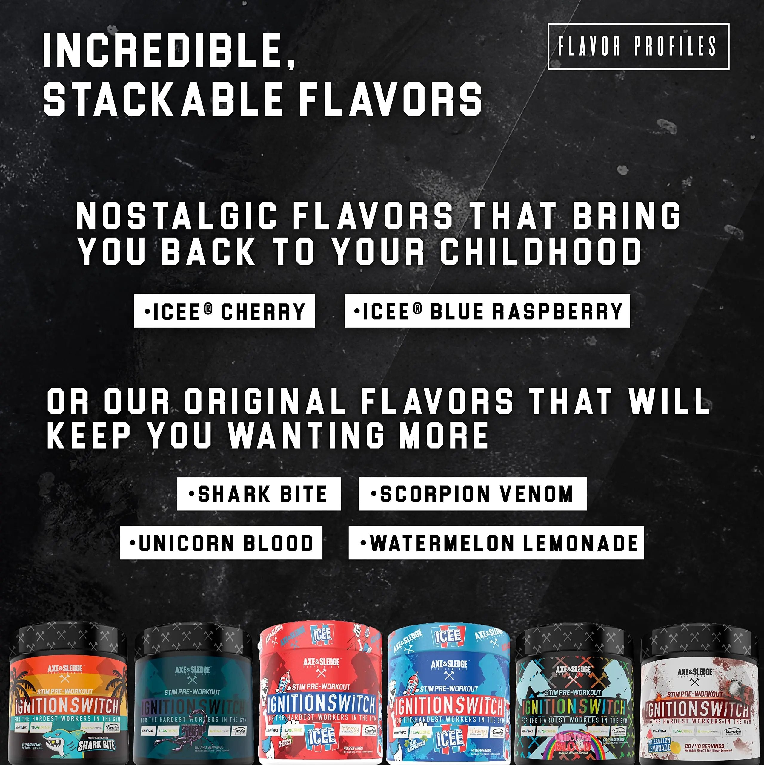 Ignition Switch Pre-Workout with CarnoSyn, TeaCrine, Infinergy, and AgmaMax, Long Lasting Energy, Laser Focus, Increased Pumps, Enhanced Performance, 40 servings