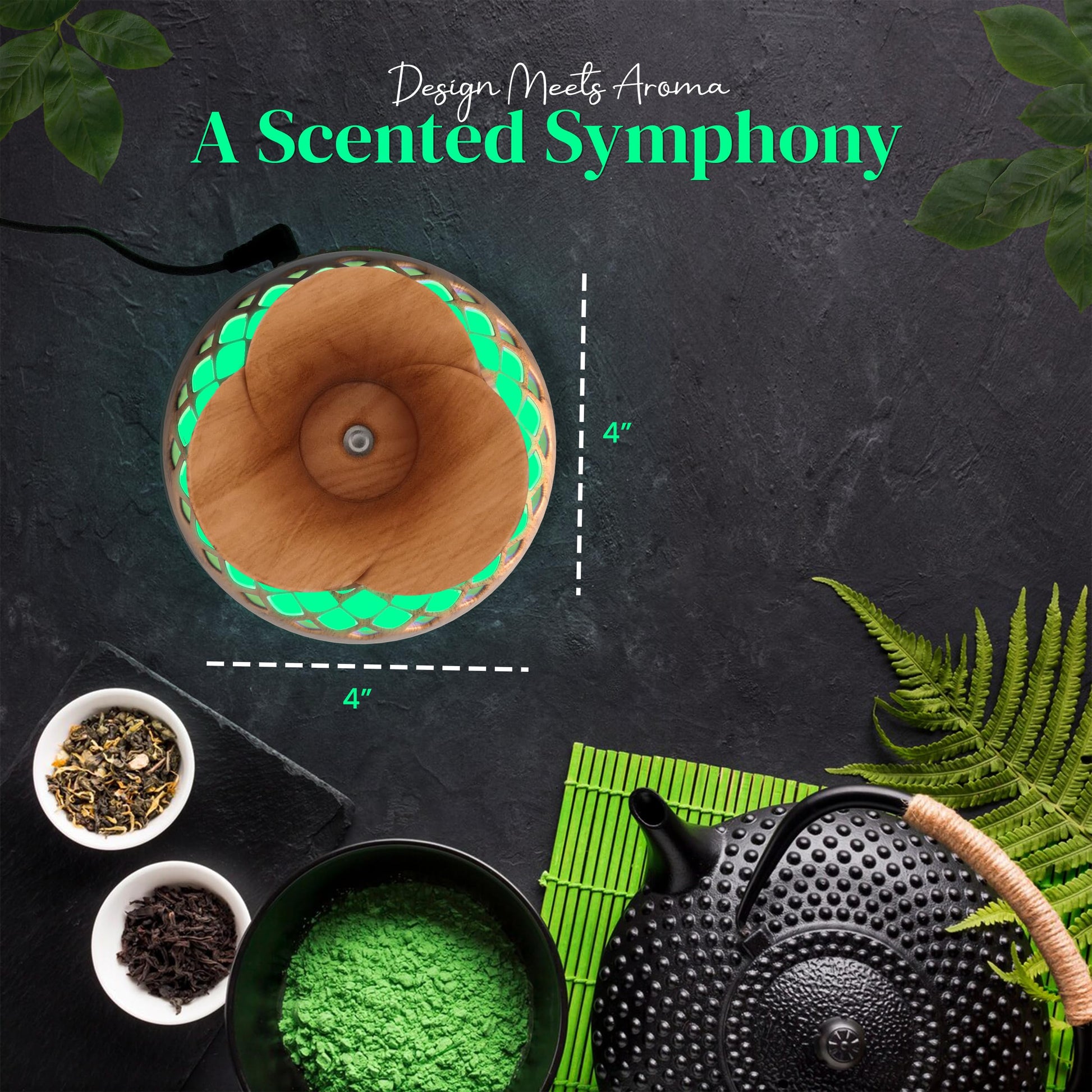 Aroma Diffuser for Essential Oils, Ultrasonic Aromatherapy Flower Oil Diffuser, Modern Cool Mist Renewgoo